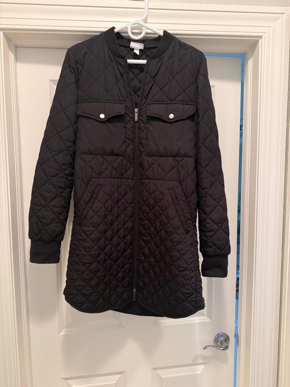 Zella Black Quilted Long Puffer Coat